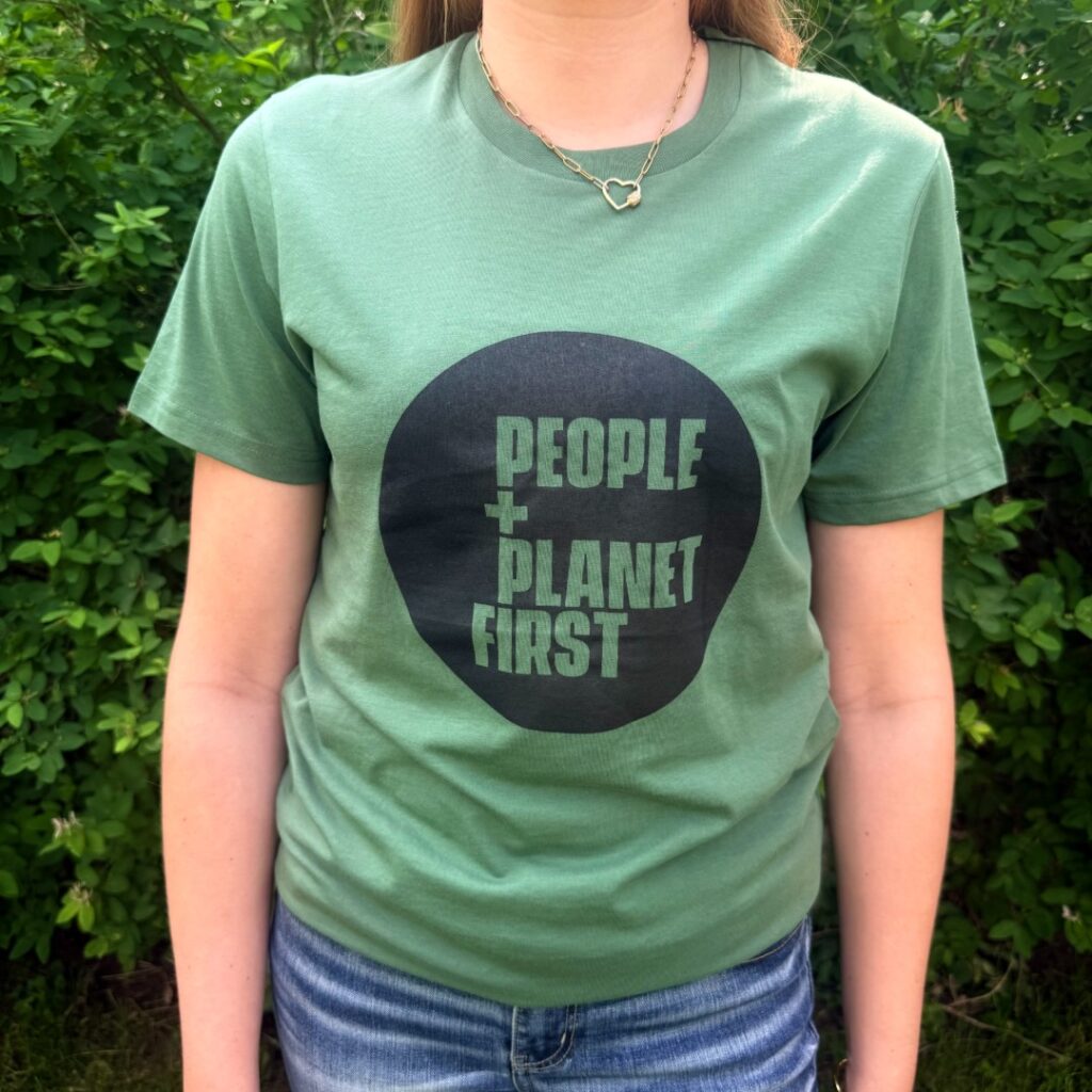 Organic cotton and recycled PET People and Planet First t-shirt